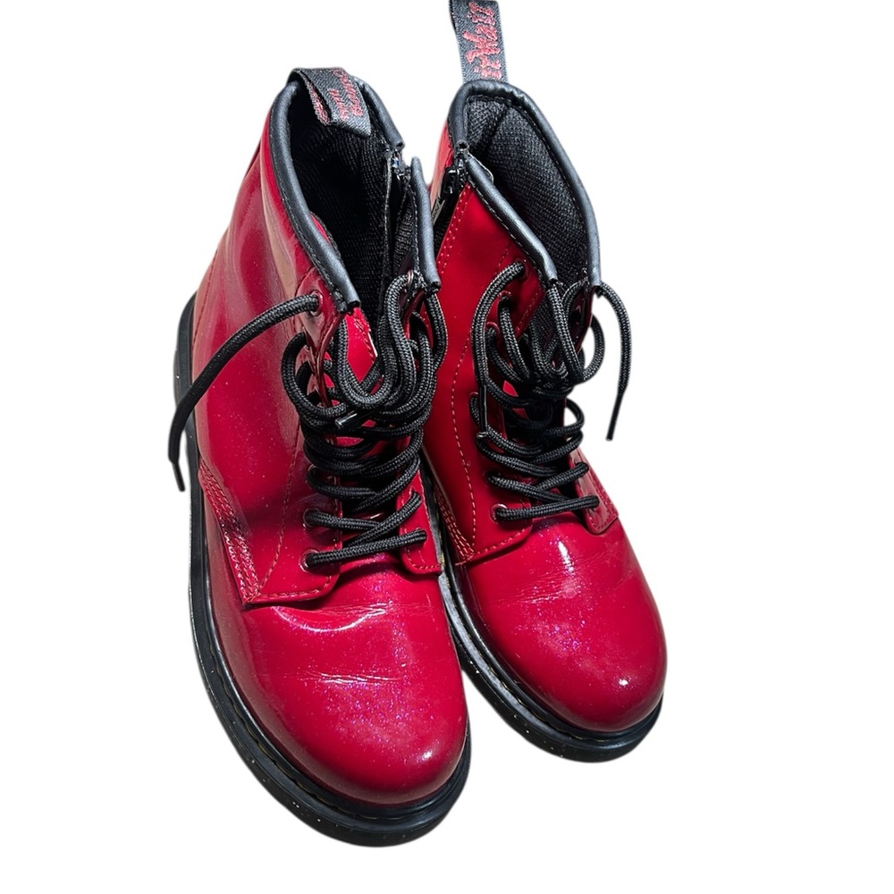 Dr. Martens Shiny Red Kids Boots